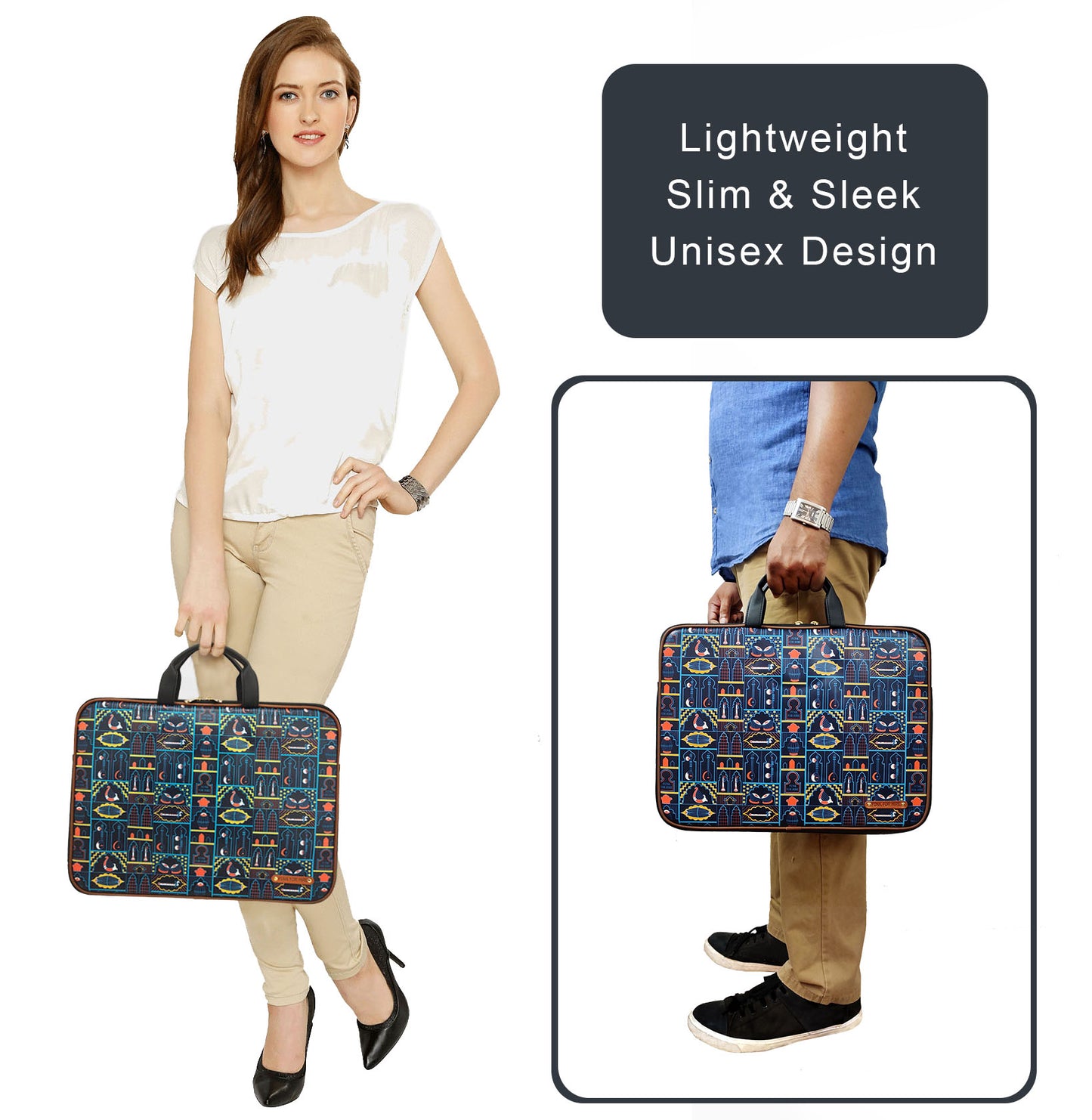 Combo Offers : Music Wall Laptop Navy Sleeve & Pocket Multicolour Wallet