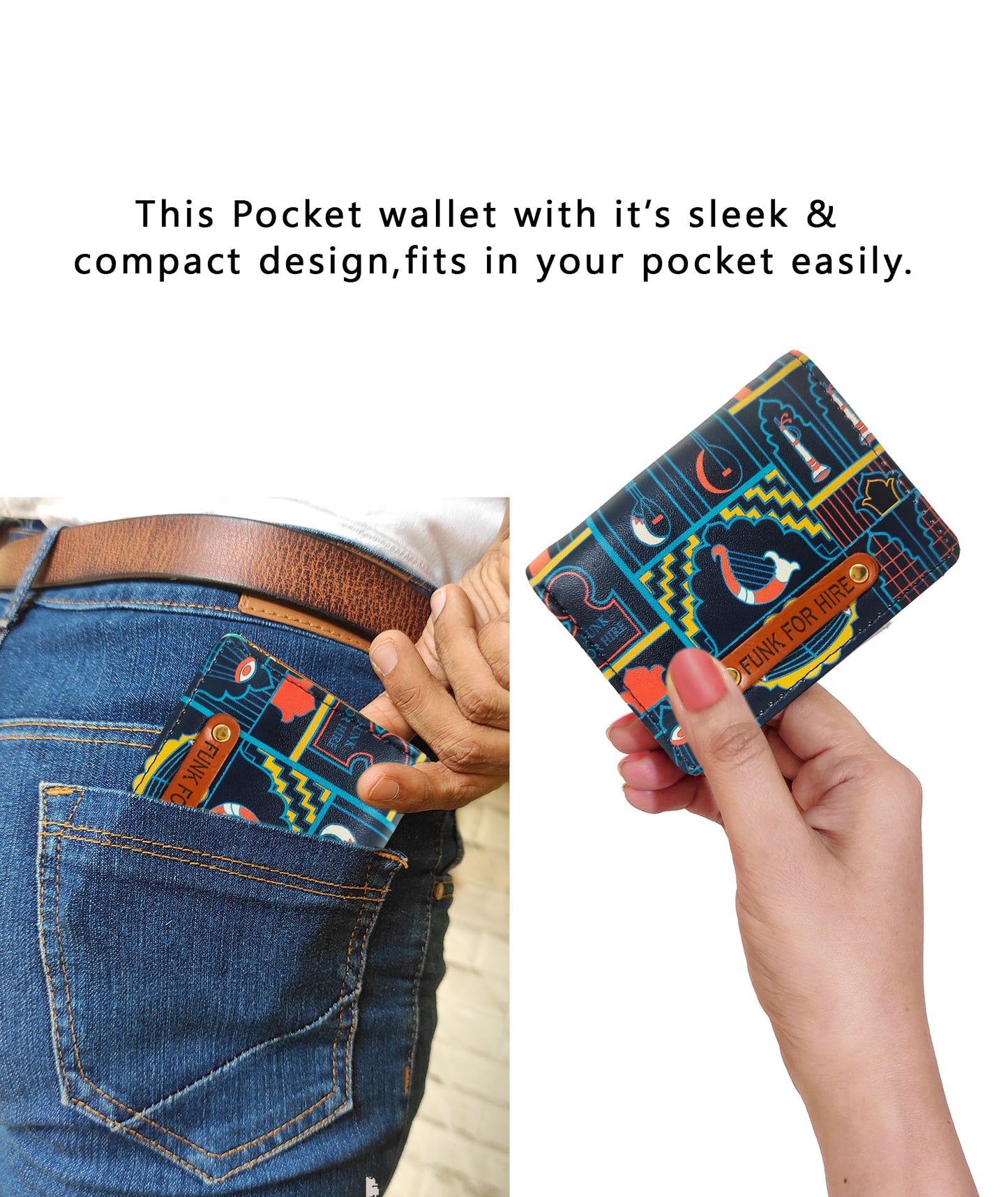 Music wall Navy Pocket Wallet