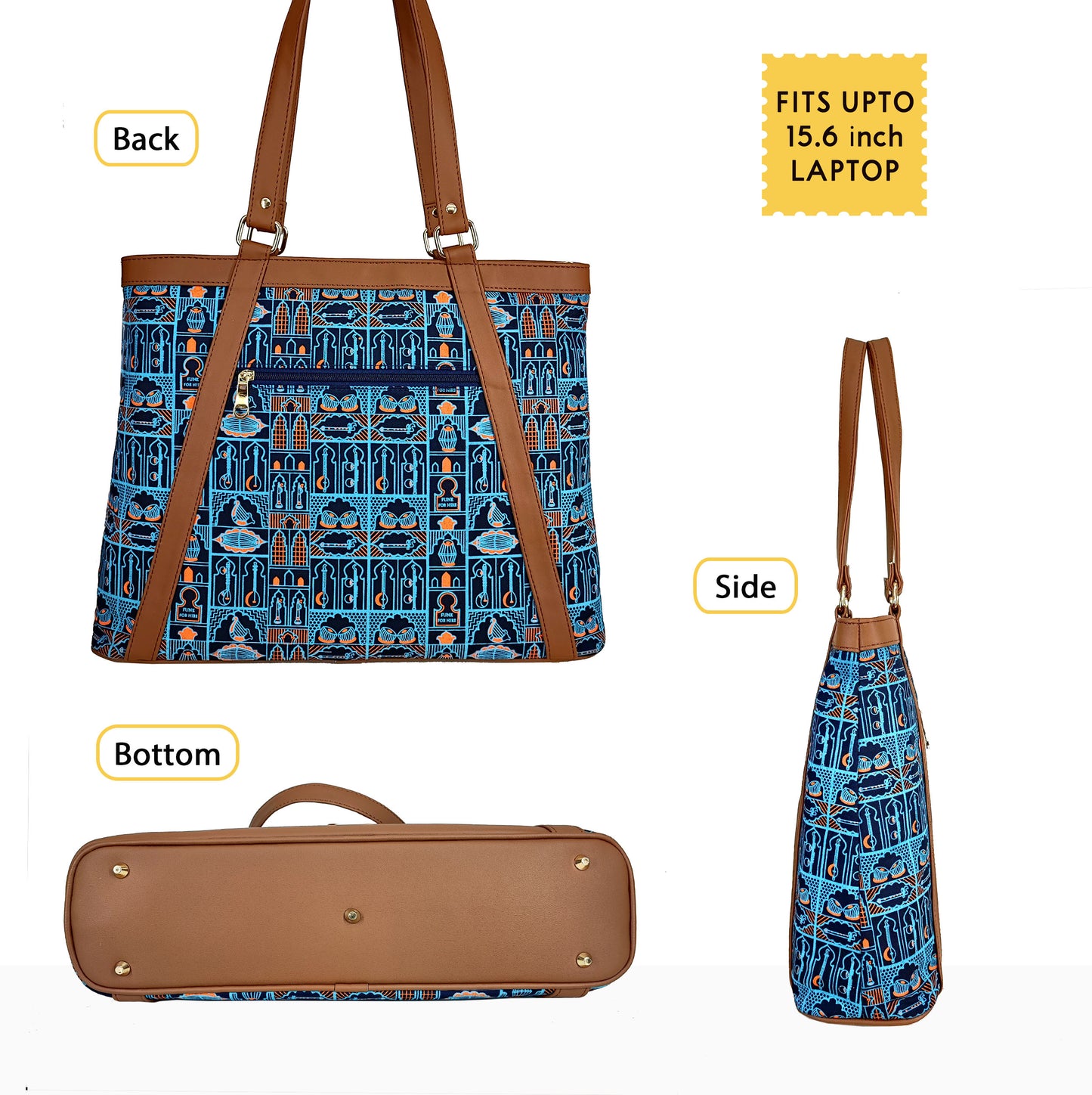 Tote Handbag Music Wall Navy