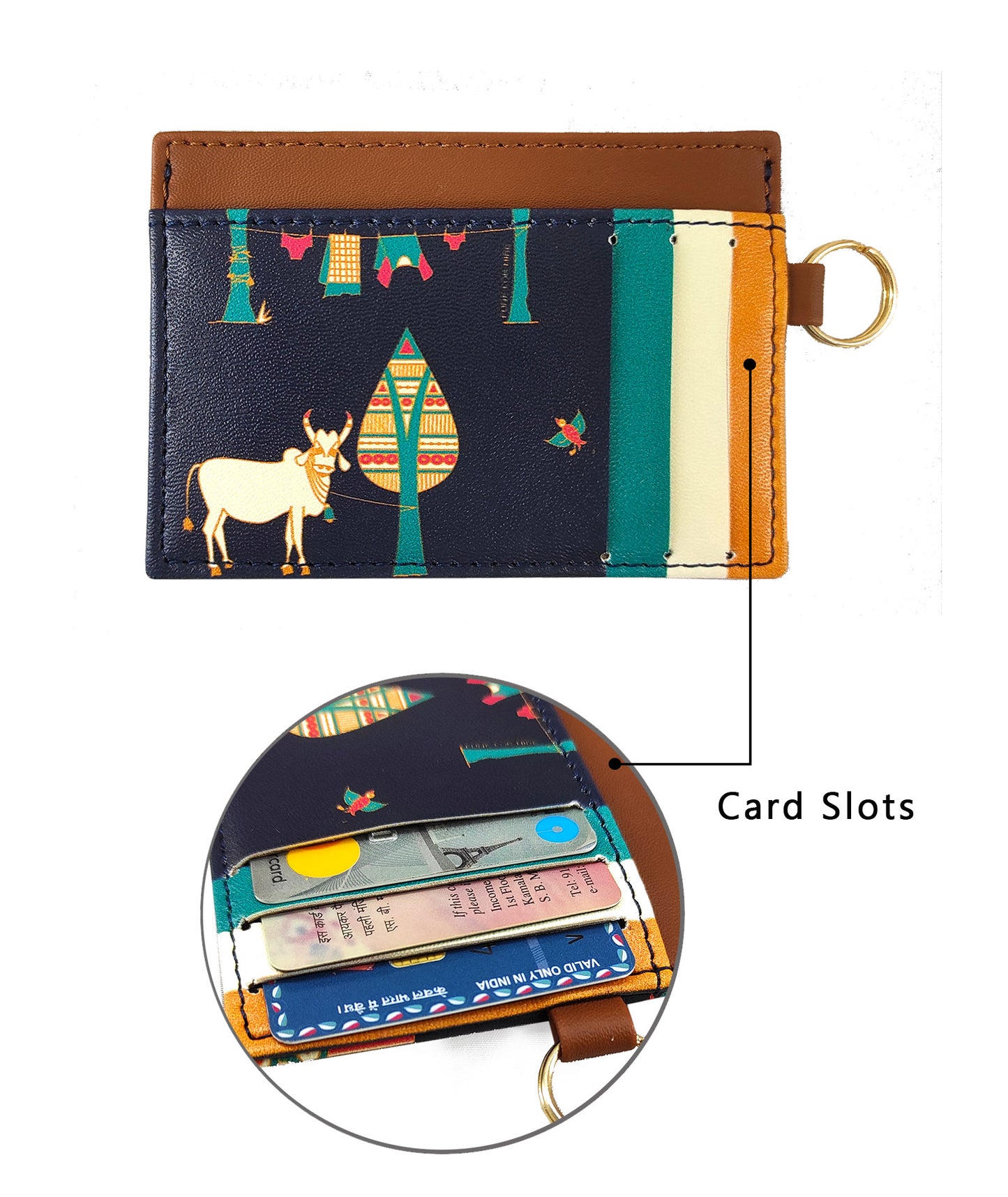 Combo Offers : Music Wall Laptop Navy Sleeve & Tree Card Navy Wallet