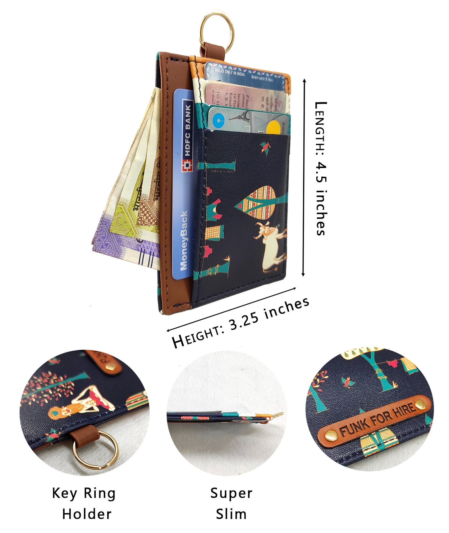 Combo Offers : Music Wall Laptop Navy Sleeve & Tree Card Navy Wallet