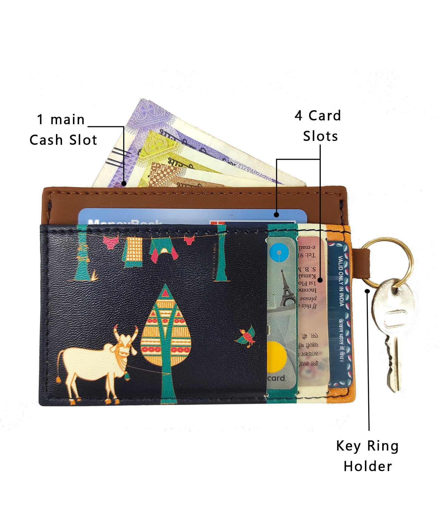 Combo Offers : Music Wall Laptop Navy Sleeve & Tree Card Navy Wallet