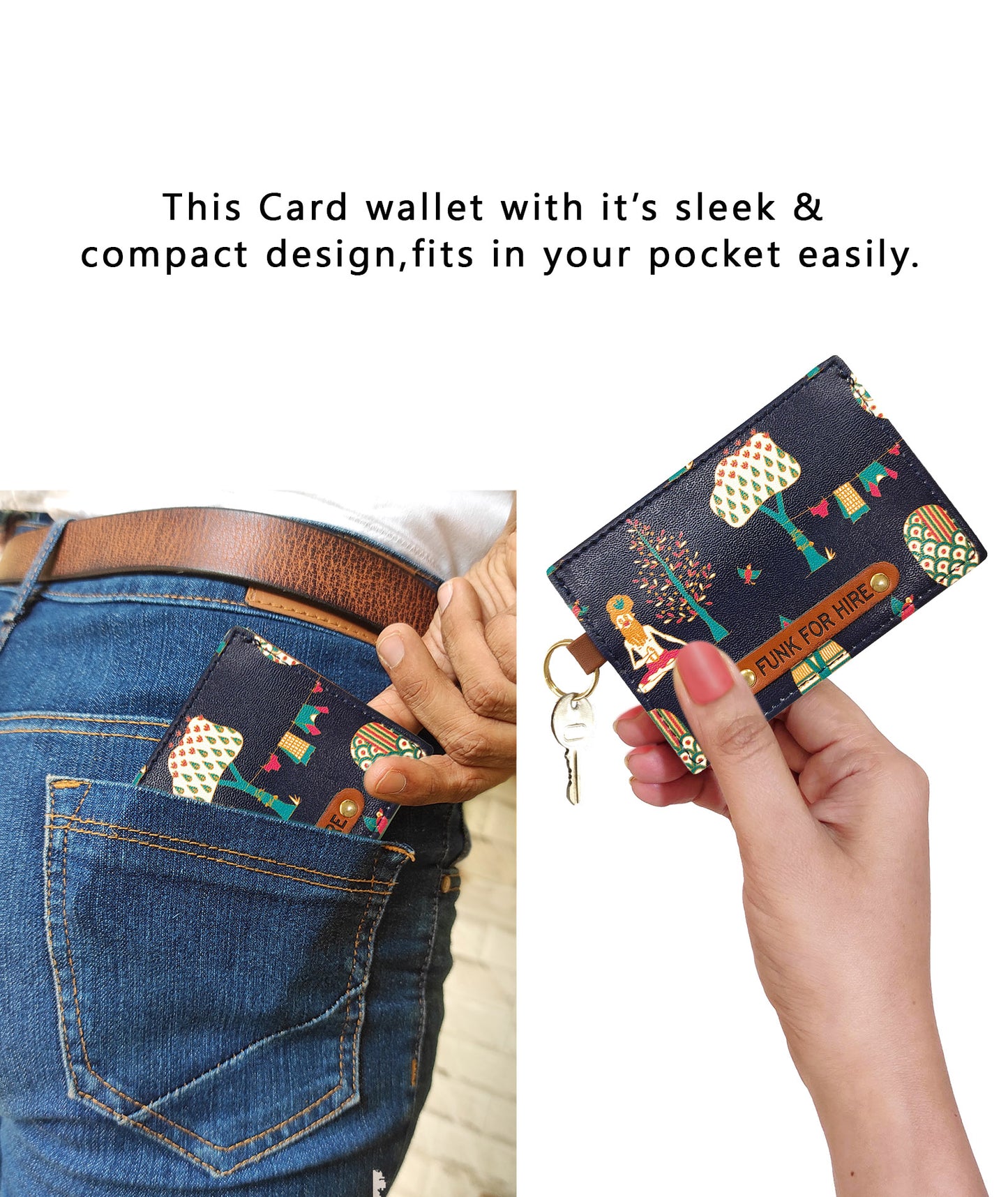 Combo Offers : Music Wall Laptop Navy Sleeve & Tree Card Navy Wallet