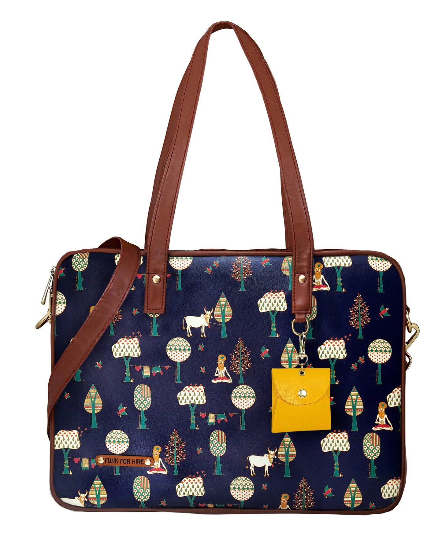 Combo Offers : Tree Laptop Navy Handbag & Pocket Teal Wallet