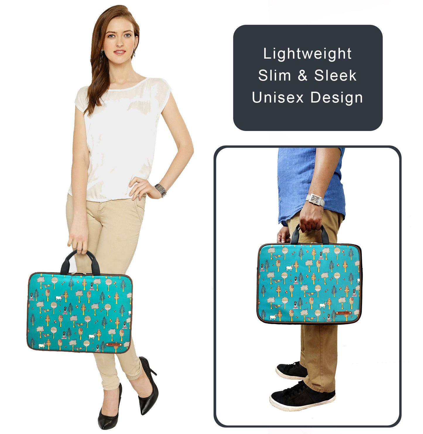 Combo Offers : Tree Laptop Teal Sleeve & Tree Card Navy Wallet