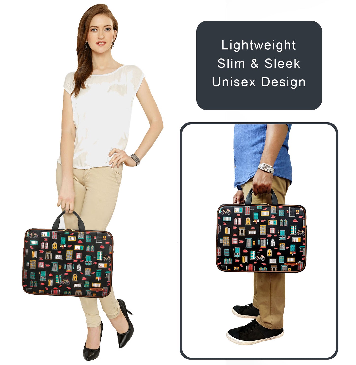 Combo Offers : Wall Laptop Black Sleeve & Wall Card Black Wallet