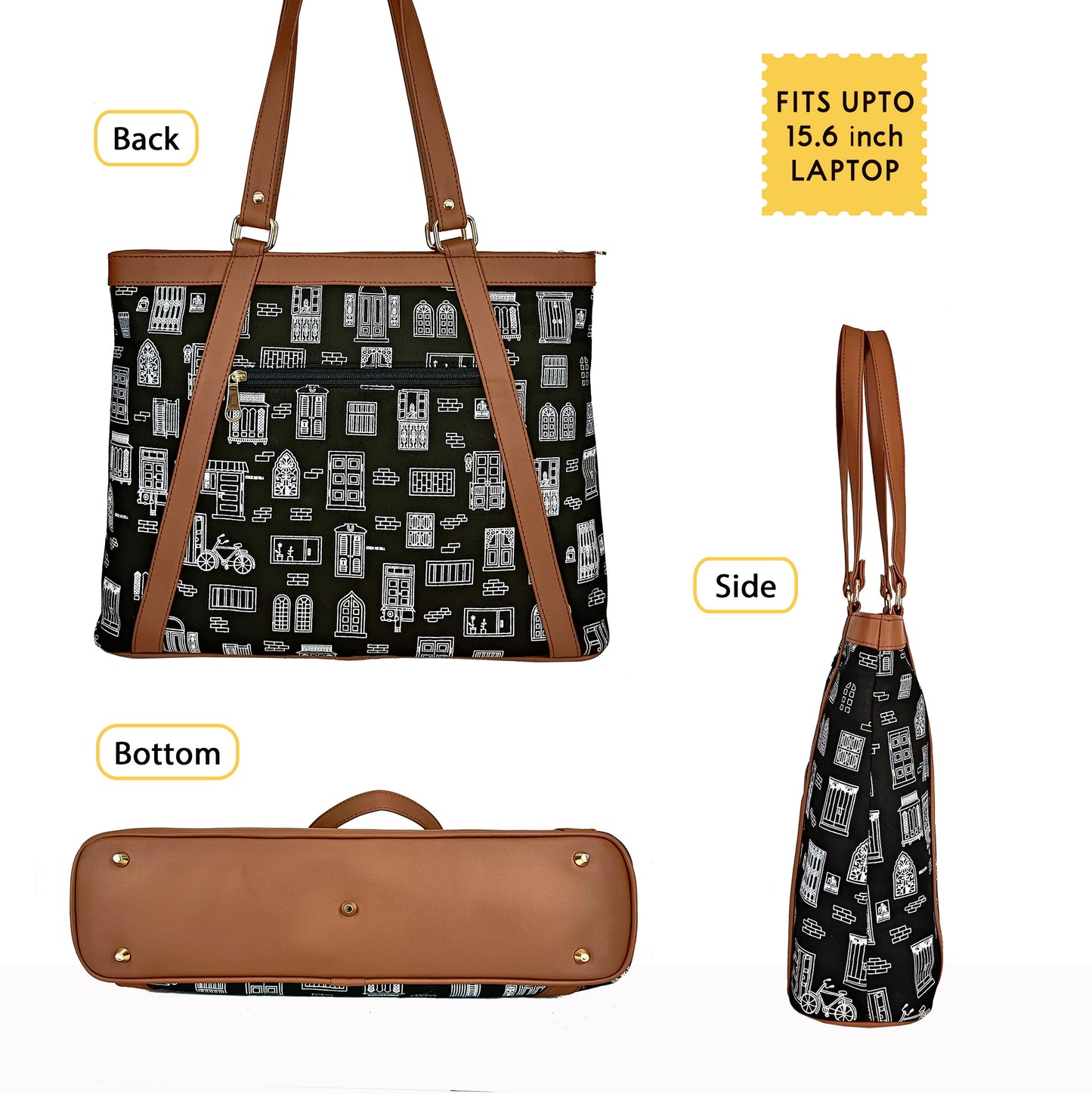 Tote Handbag Wall Black