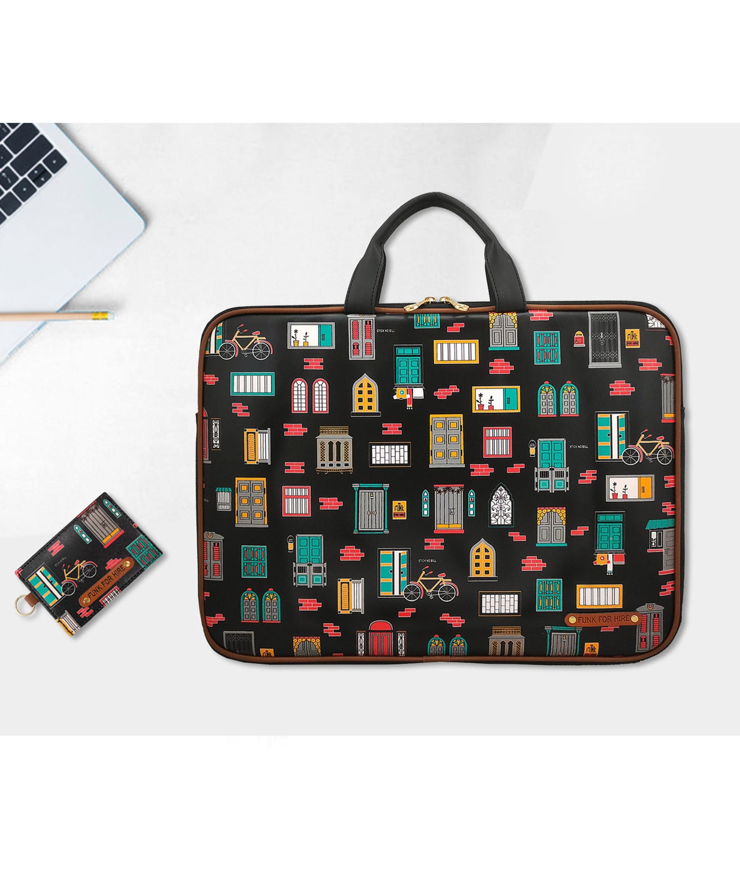 Combo Offers : Wall Laptop Black Sleeve & Wall Card Black Wallet