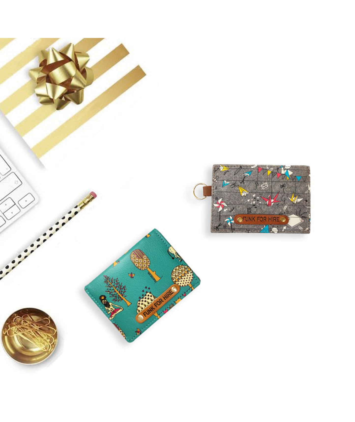 Combo Offer : Tree Teal & Origami Grey Card Wallet