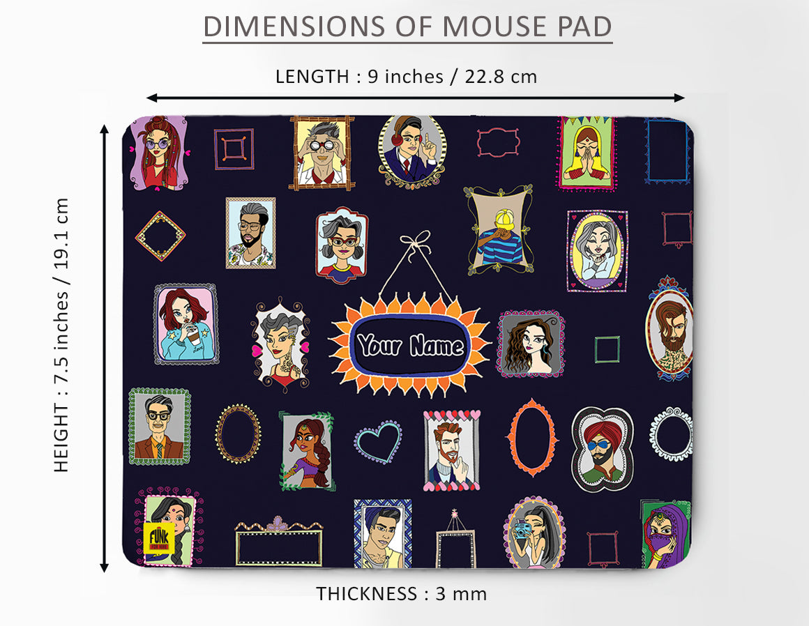 Personalized Photo Frames Printed Navy Anti - Slip Mouse Pad