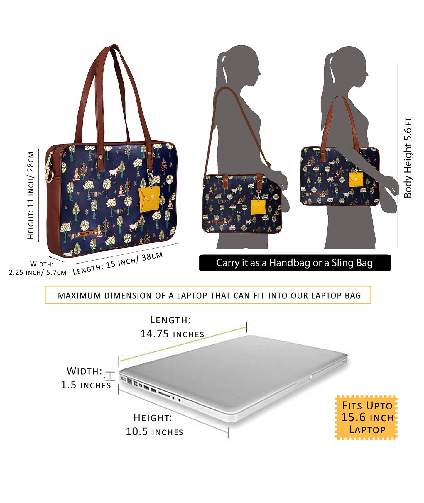 Combo Offers : Tree Laptop Navy Handbag & Pocket Teal Wallet