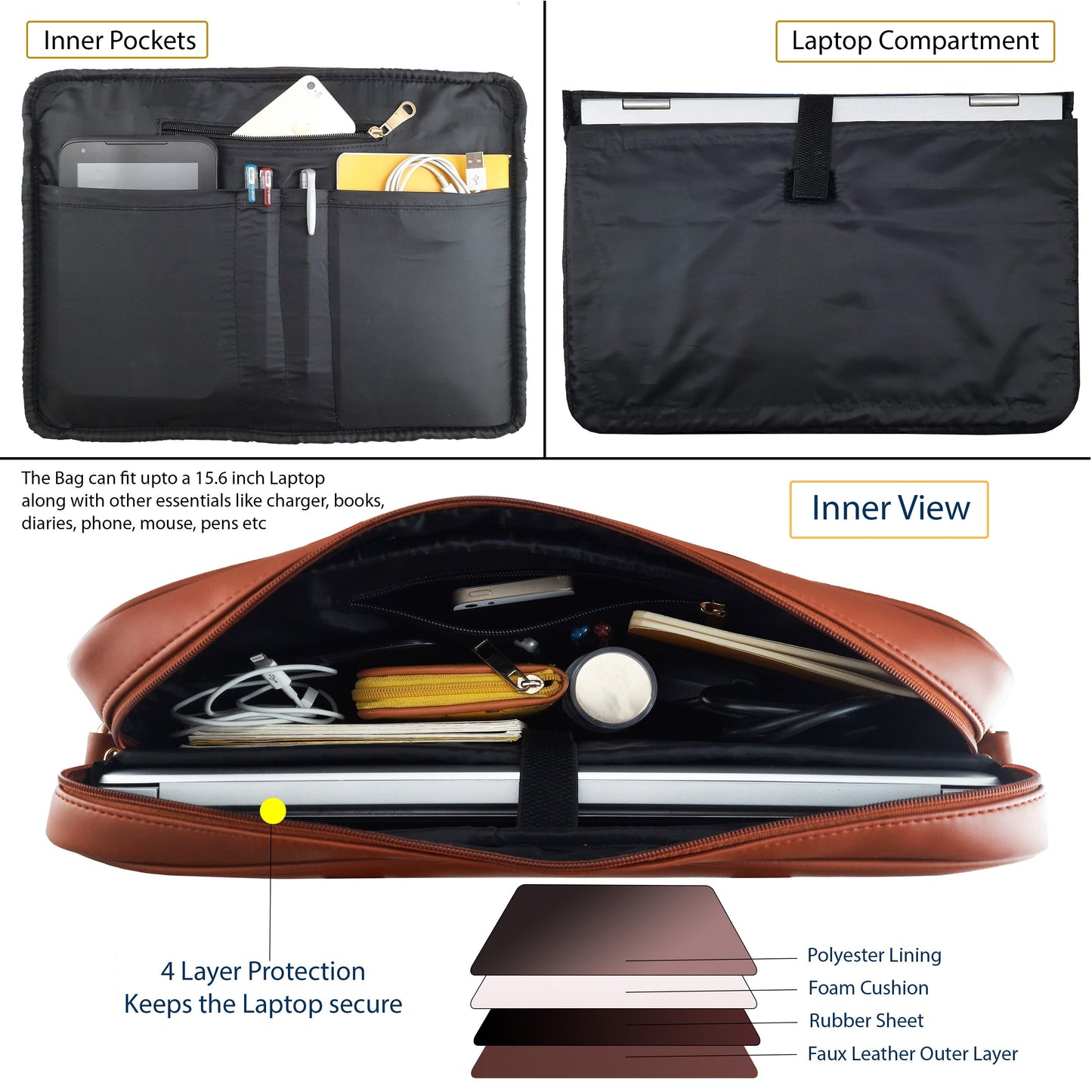 Combo Offers : Tree Laptop Teal Handbag & Loop Navy Wallet