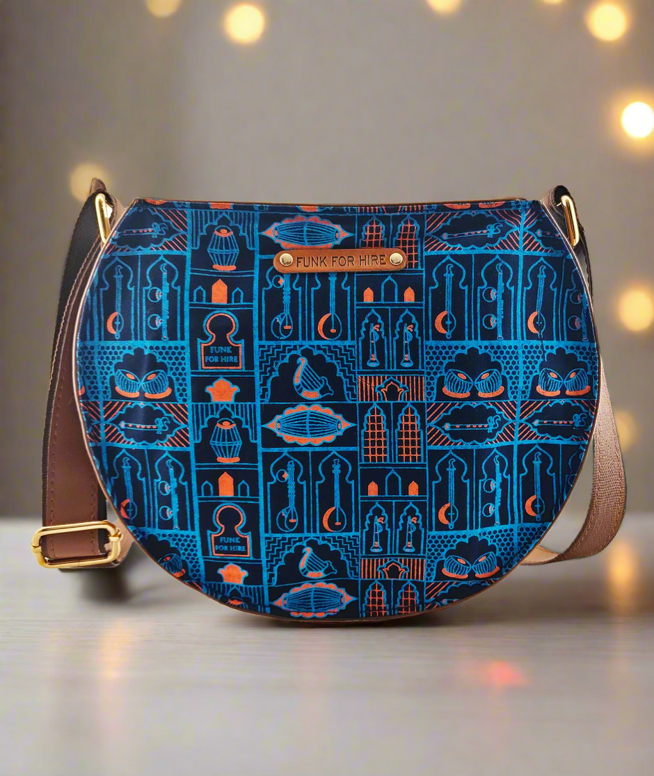 Music Wall Round Sling Bag Navy