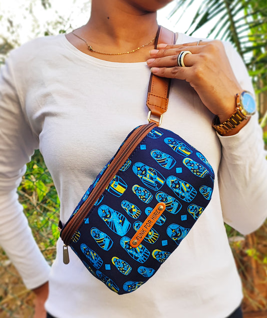 Doll  Printed  Fanny Pack  Navy