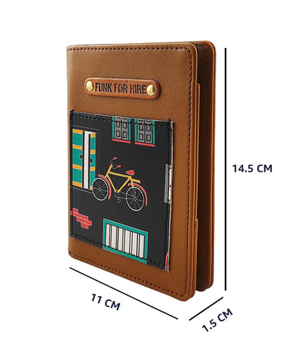 Wall printed Leatherette Passport Case with Luggage Tag