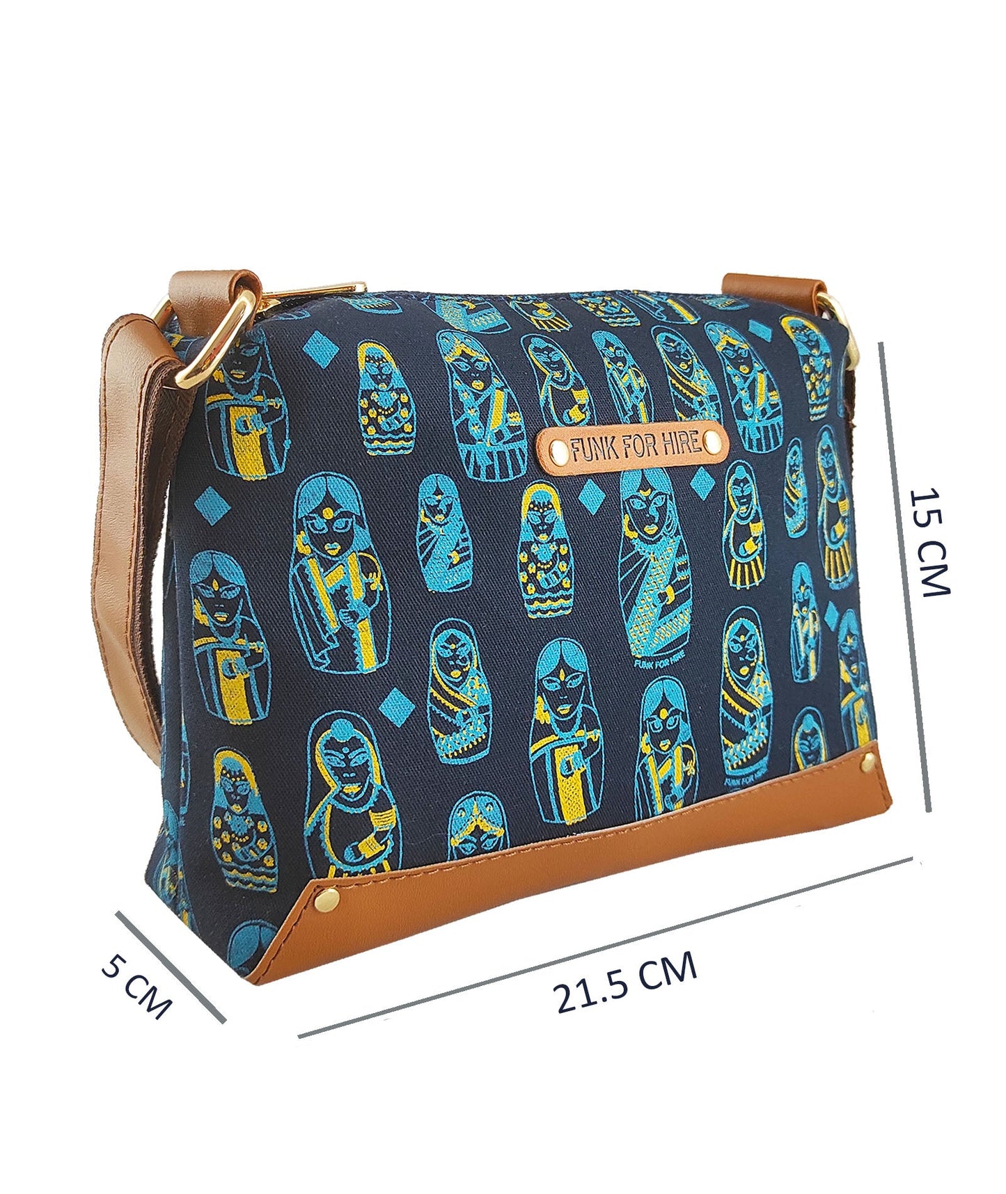 Combo Offers : Doll Box Navy Sling Bag & Square Navy Wallet