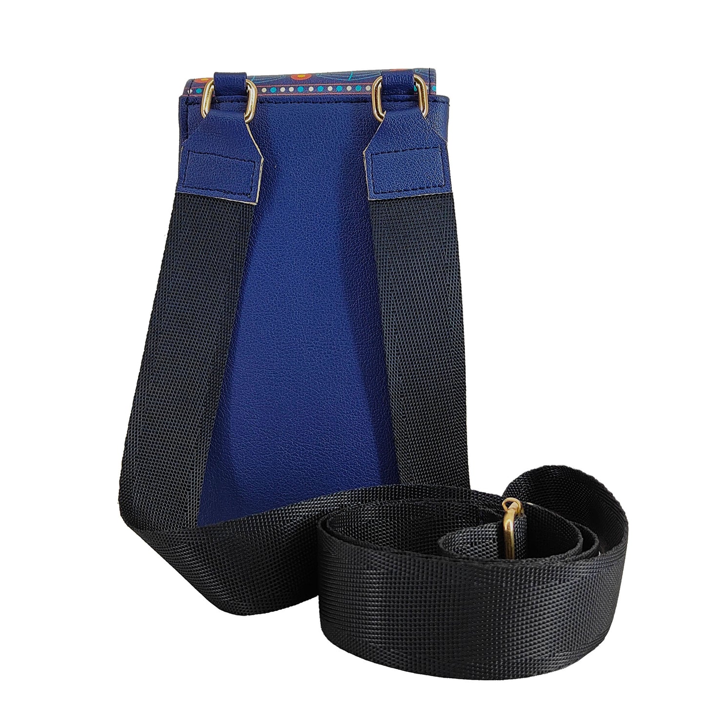 Music Border Flap Mobile Phone Sling Navy