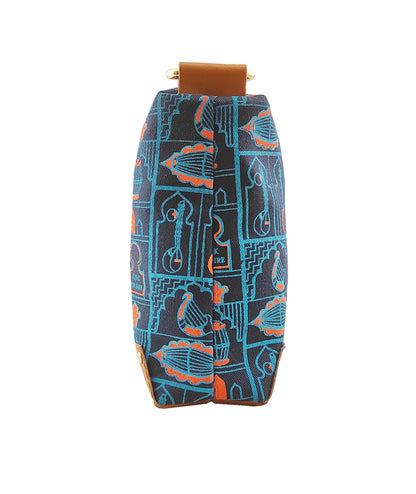 Music Wall  Printed Canvas box Sling Bag Navy