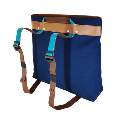 Tote Handbag Plain Navy 13.3"