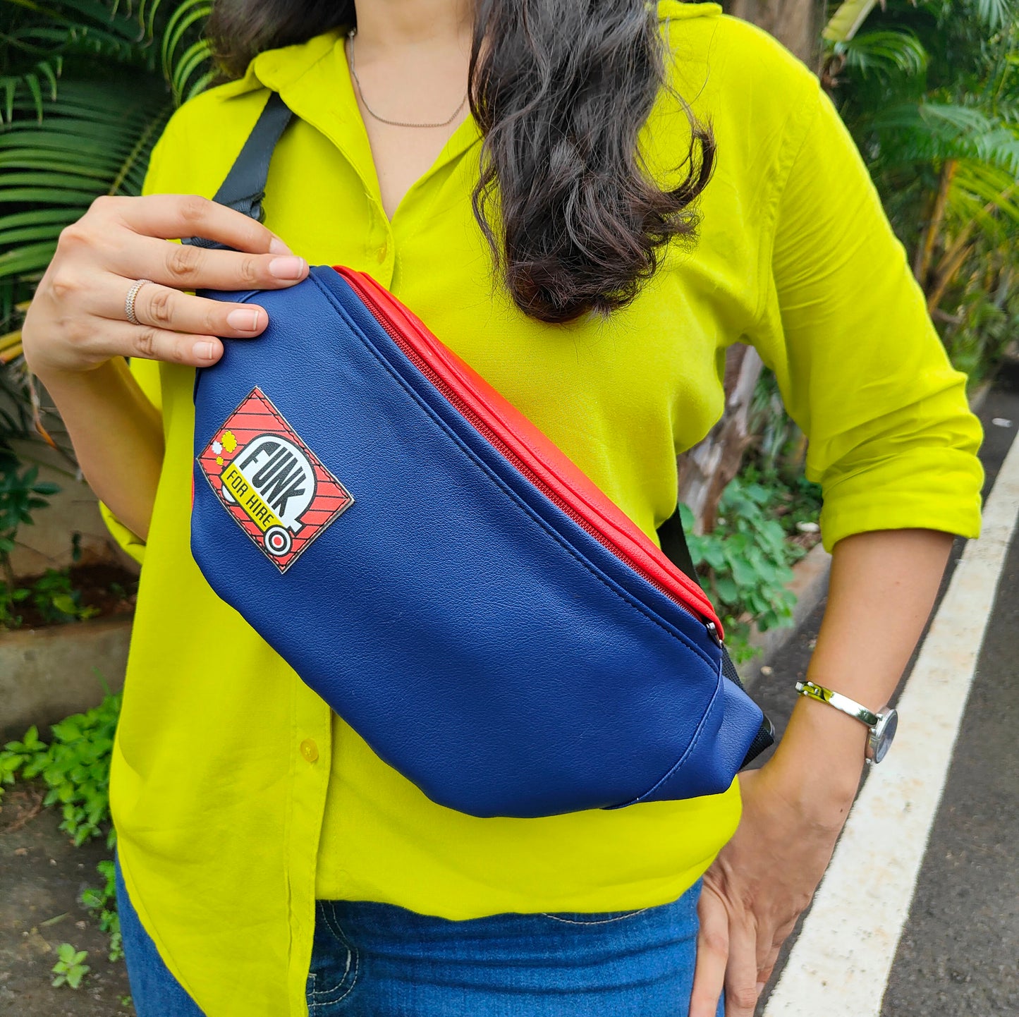 Navy and Red Fanny Pack / Chest Bag