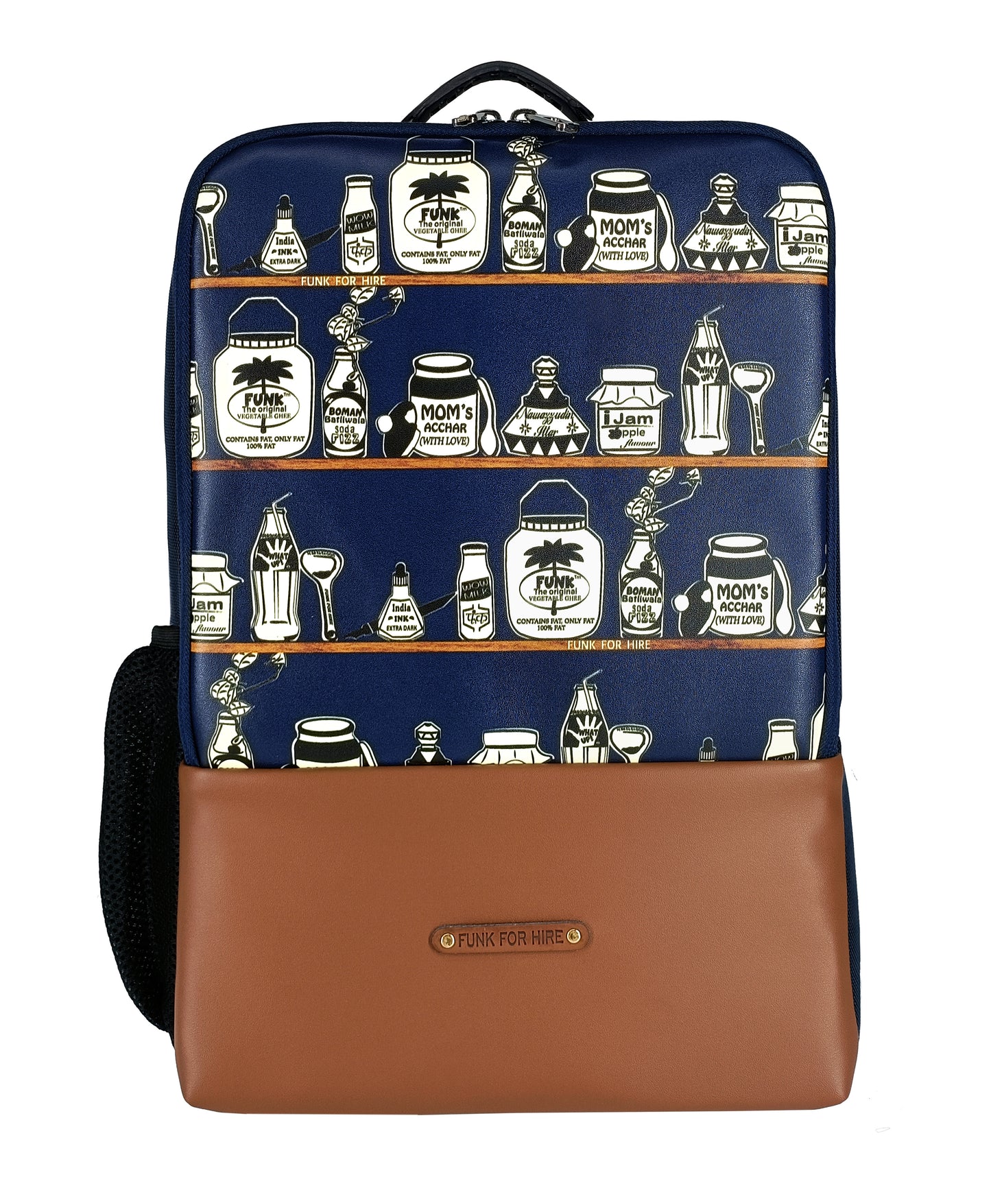 Backpack Bottle Navy and Brown