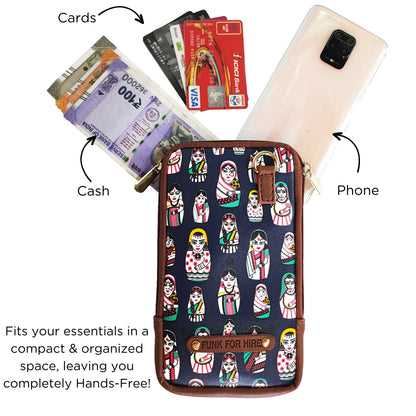Mobile Phone Sling Bag Doll Navy