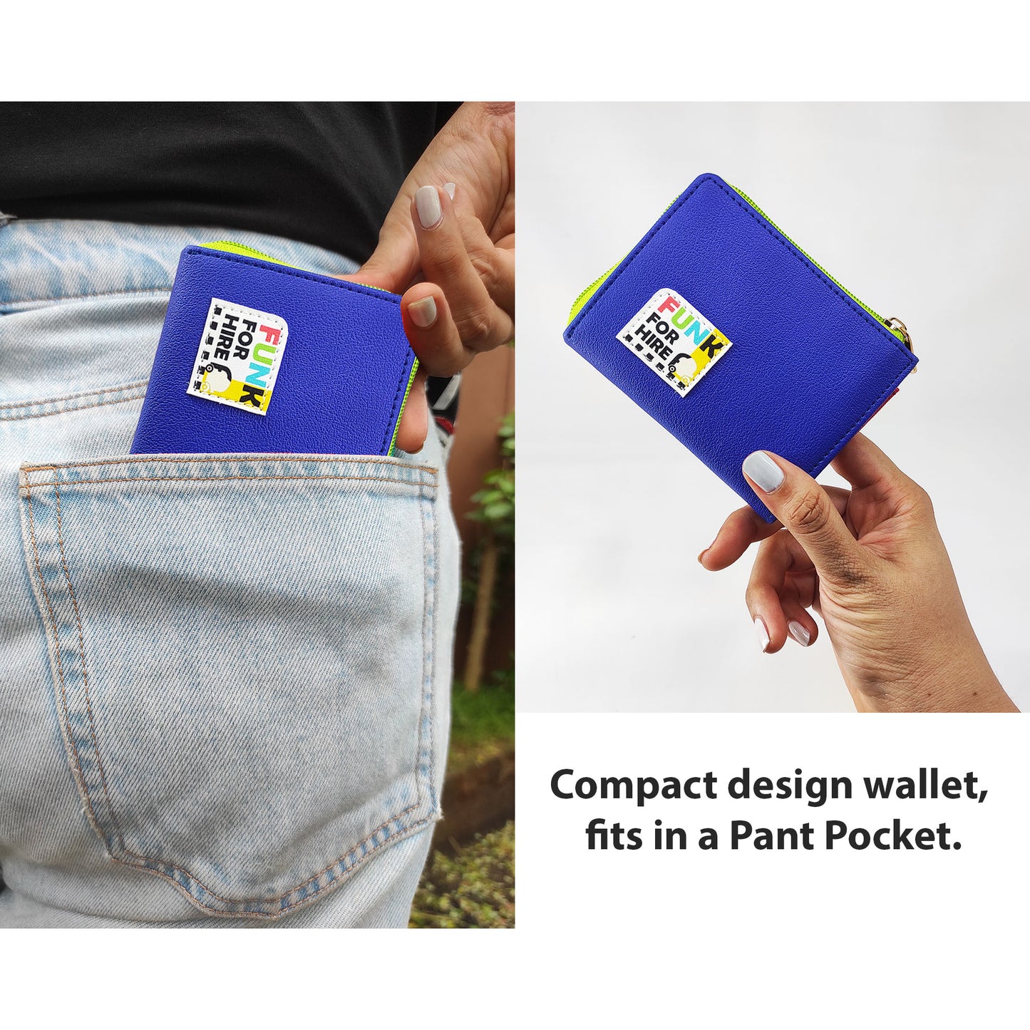 Blue Zip Pocket Wallet