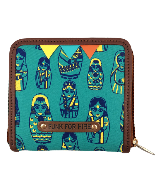 Doll Turquoise Square Wallet