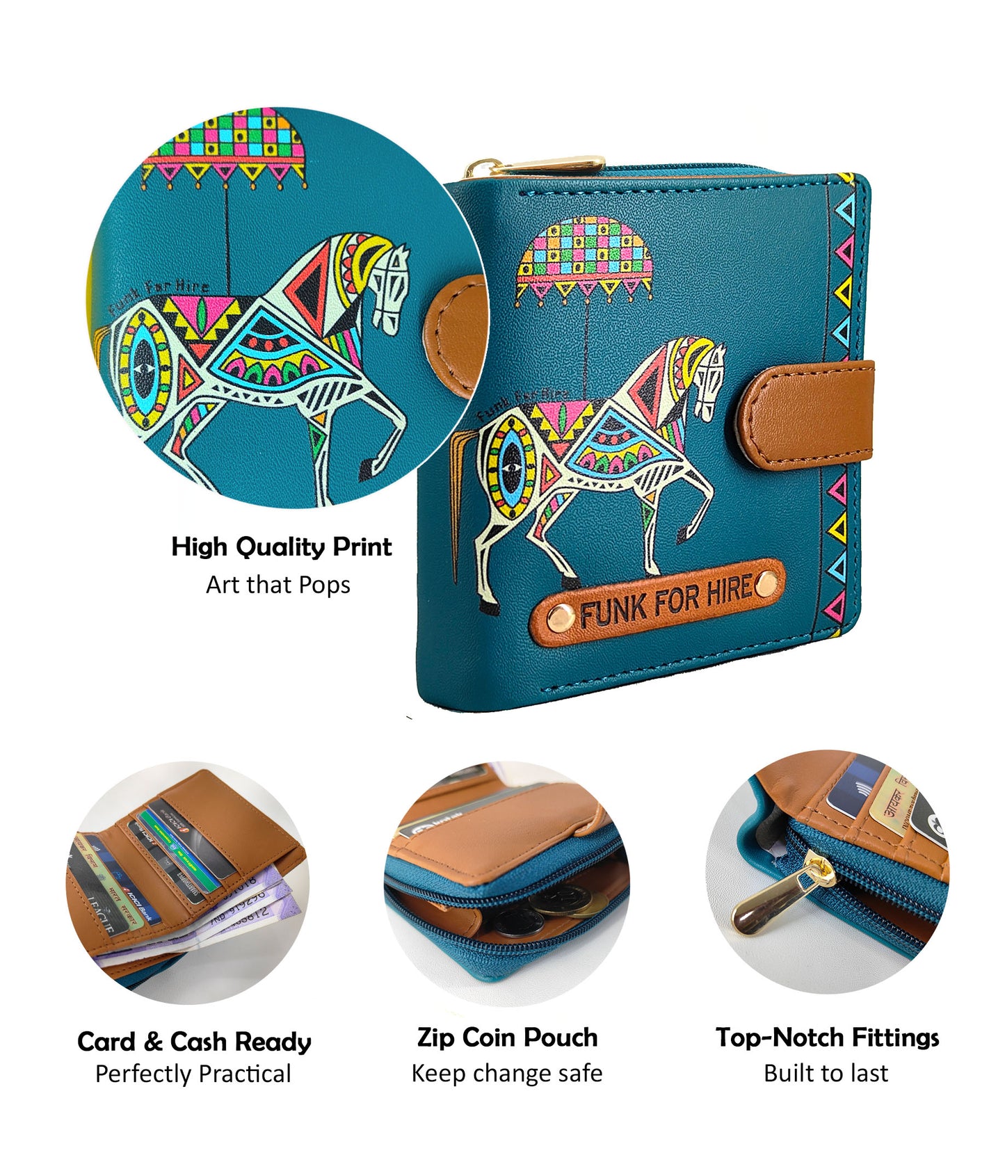 Horse Loop Wallet Teal