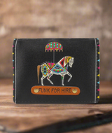 Horse Printed Black Pocket Wallet