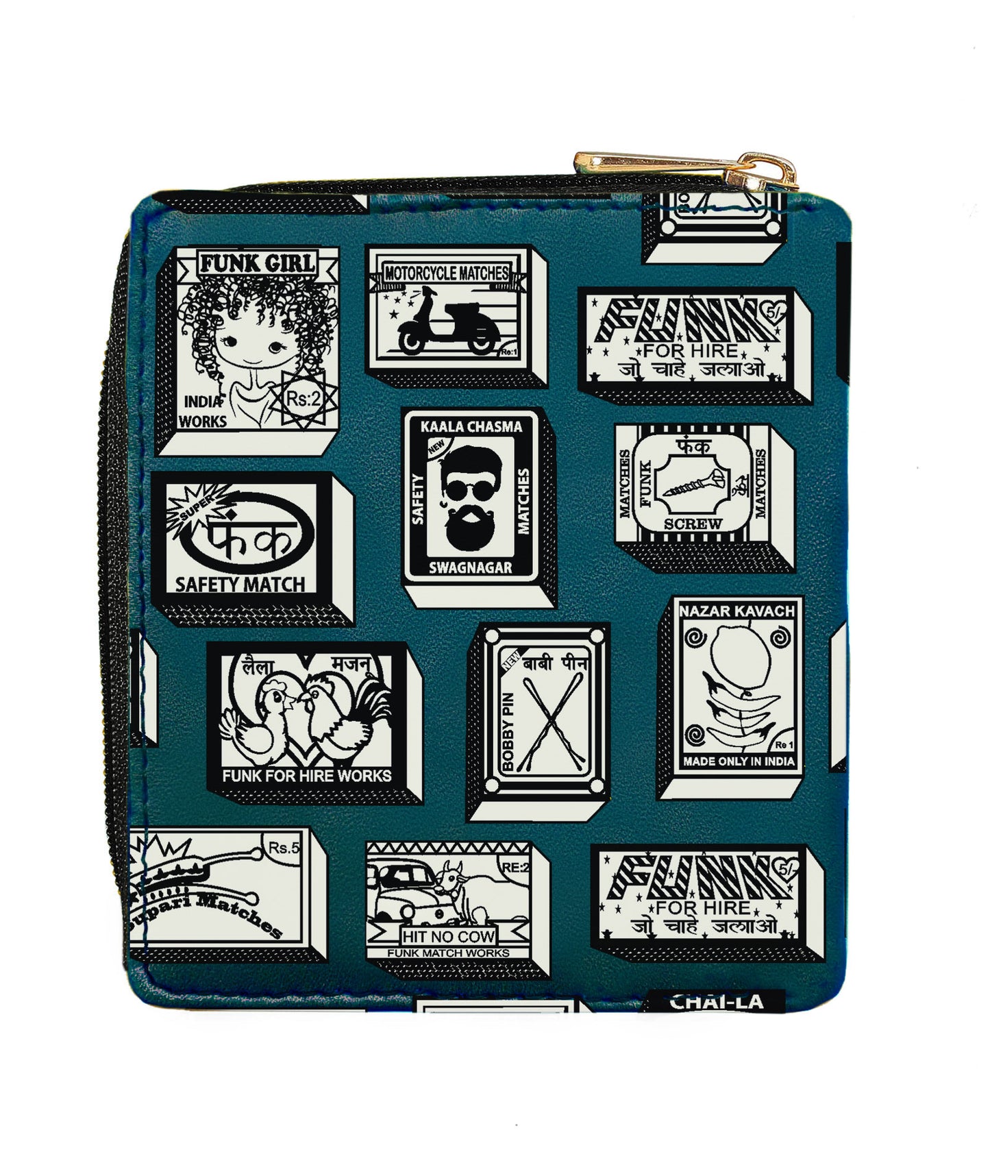 Combo Offers : Match stick Box Navy Sling Bag & Loop Teal Wallet