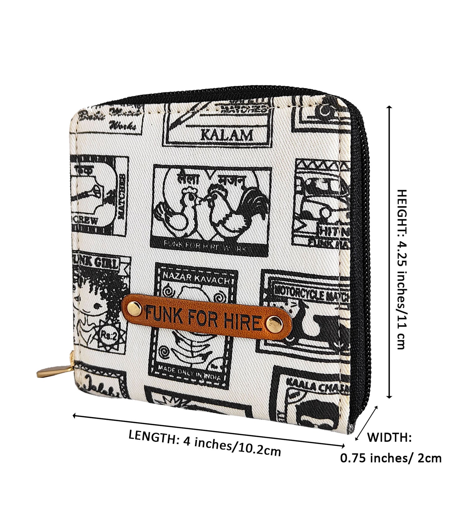 Combo Offers: Wall Tote Handbag Black & Match Collage Square Wallet White