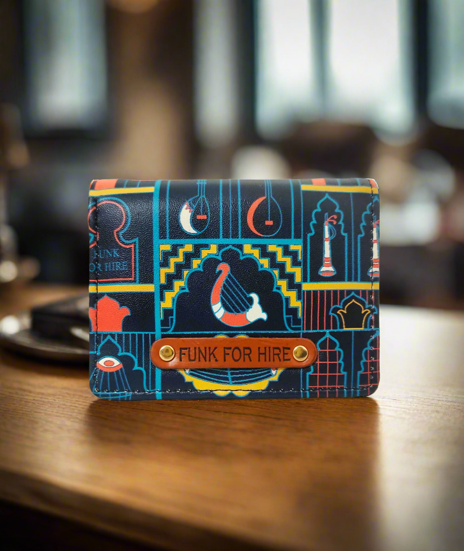 Music wall Navy Pocket Wallet