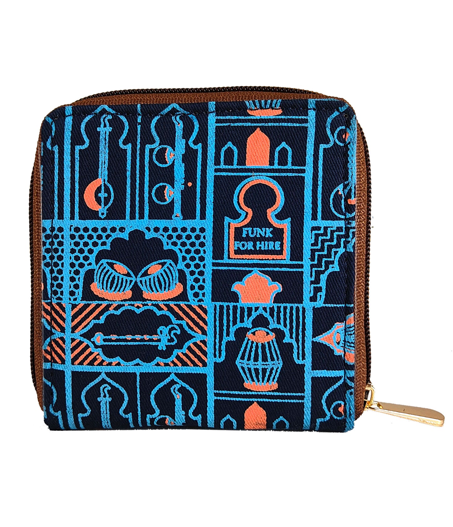 Music Wall Navy Square Wallet