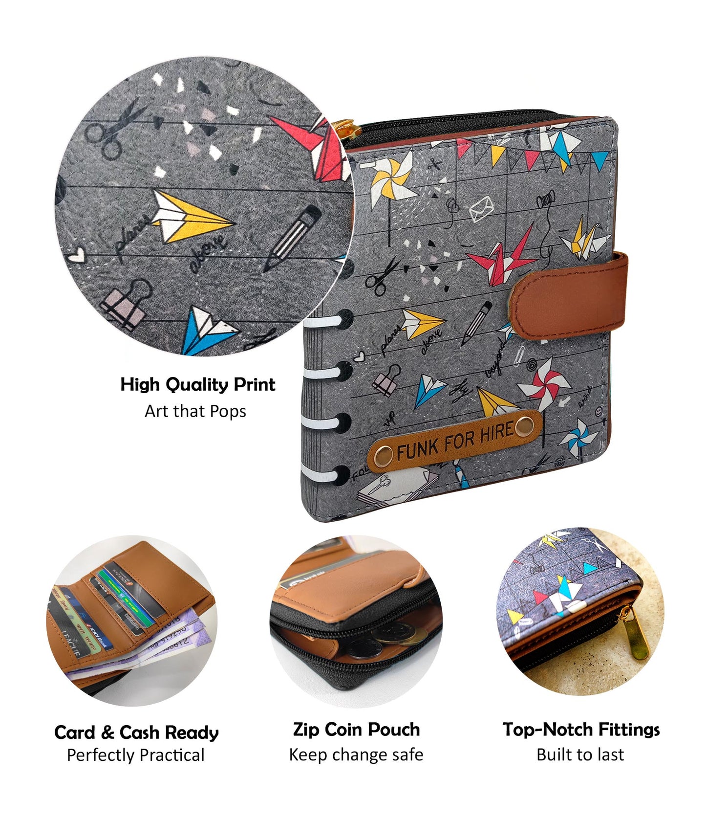 Origami Loop Wallet Grey
