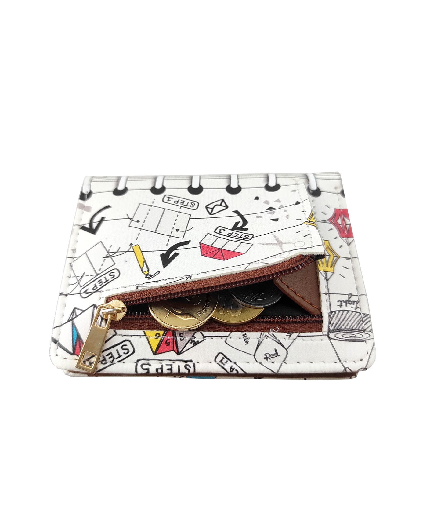 Combo Offers :Origami White Pocket Wallet& Red Zip Wallet