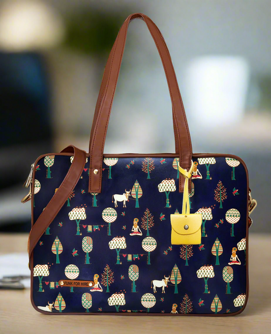 Laptop Handbag Tree Navy