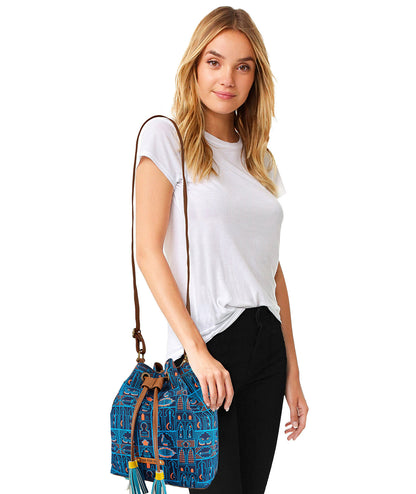 💥Combo Offers : Music Wall Drawstring Sling Bag Navy & Pocket Navy Wallet
