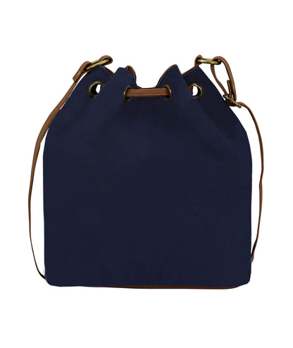💥Combo Offers : Music Wall Drawstring Sling Bag Navy & Beige Zip Pocket Wallet