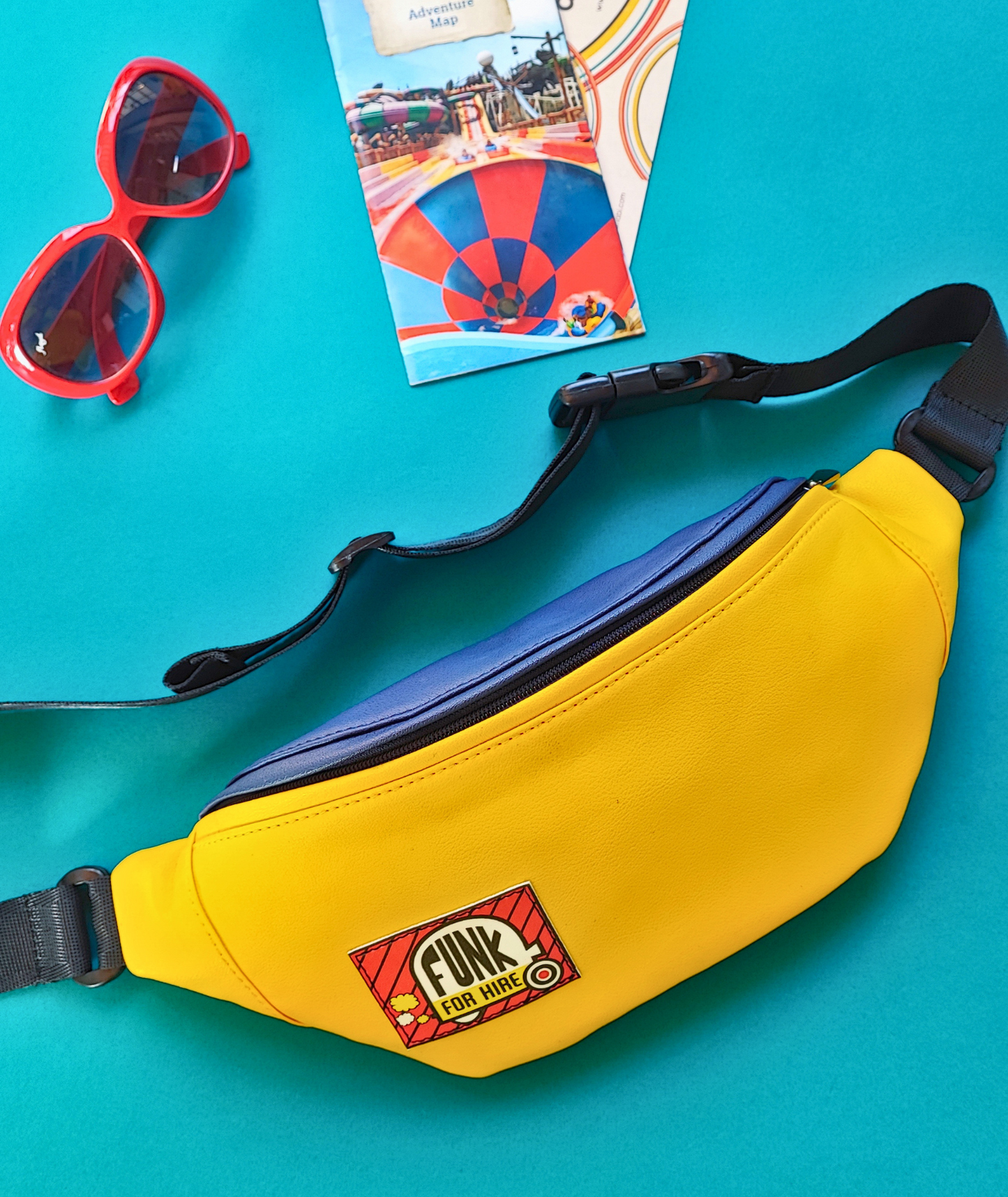 Yellow and Navy Fanny Pack / Chest Bag