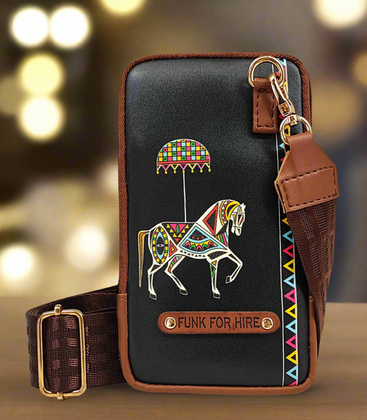 Mobile Phone Sling Horse Black