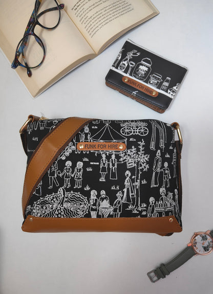 💥Combo Offers : Mela Box Black Sling Bag & Bottle Pocket Black Wallet