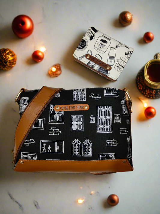 Combo Offers : Wall Box Black Sling Bag & bottle Pocket  White Wallet