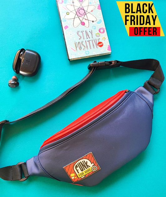 Navy and Red Fanny Pack / Chest Bag