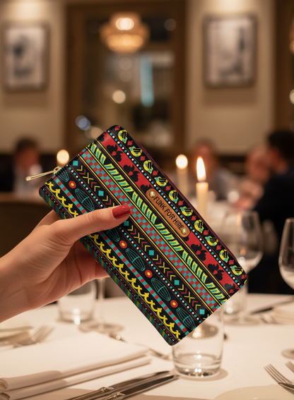 Music Border Long Wallet Multicolour