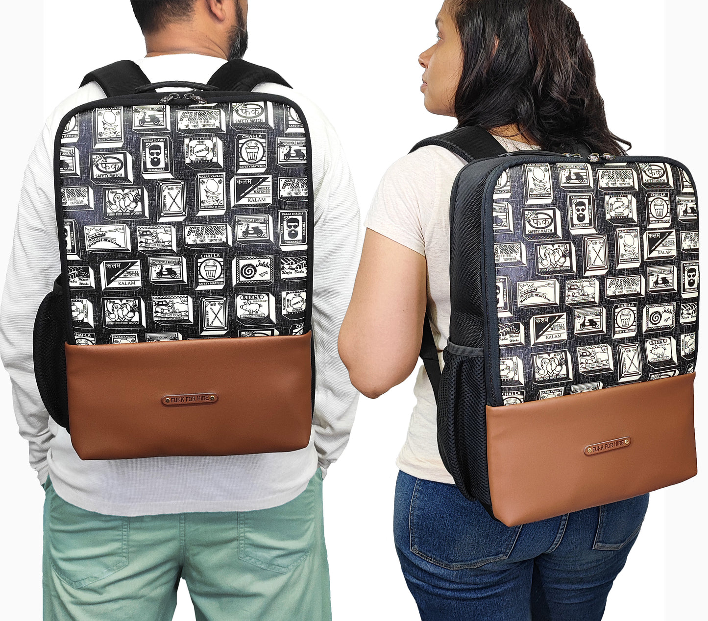 Backpack Match Box Grey and Brown