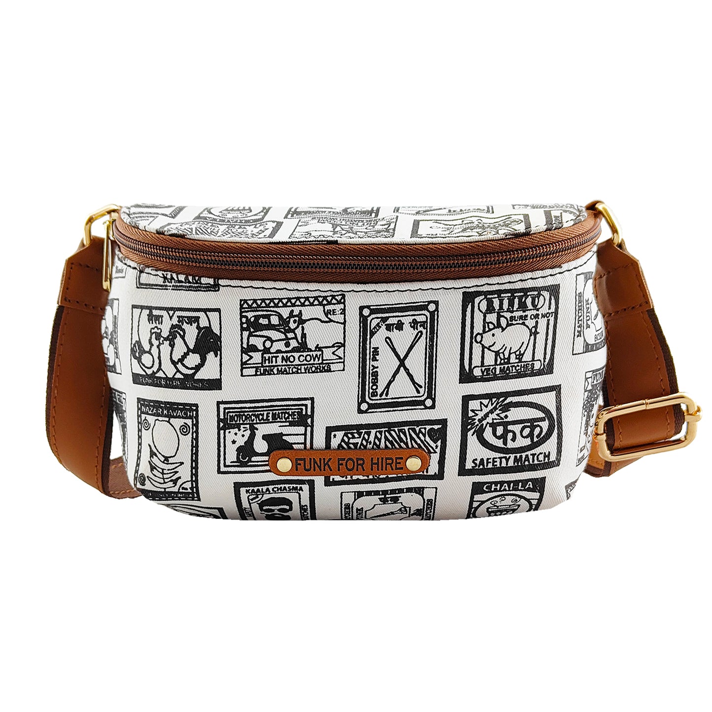 Combo Offers : Match Collage Fanny Pack White & Square White Wallet