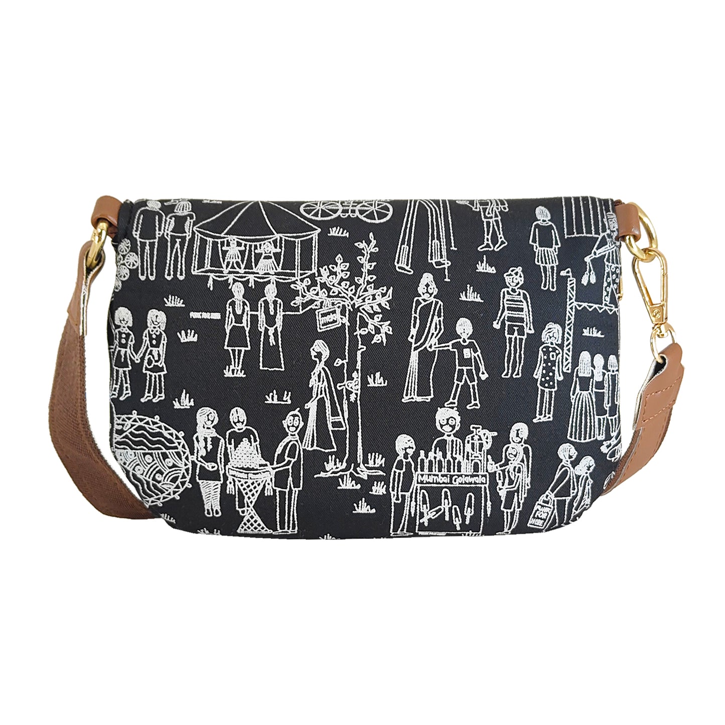 Mela  Printed  Fanny Pack  Black