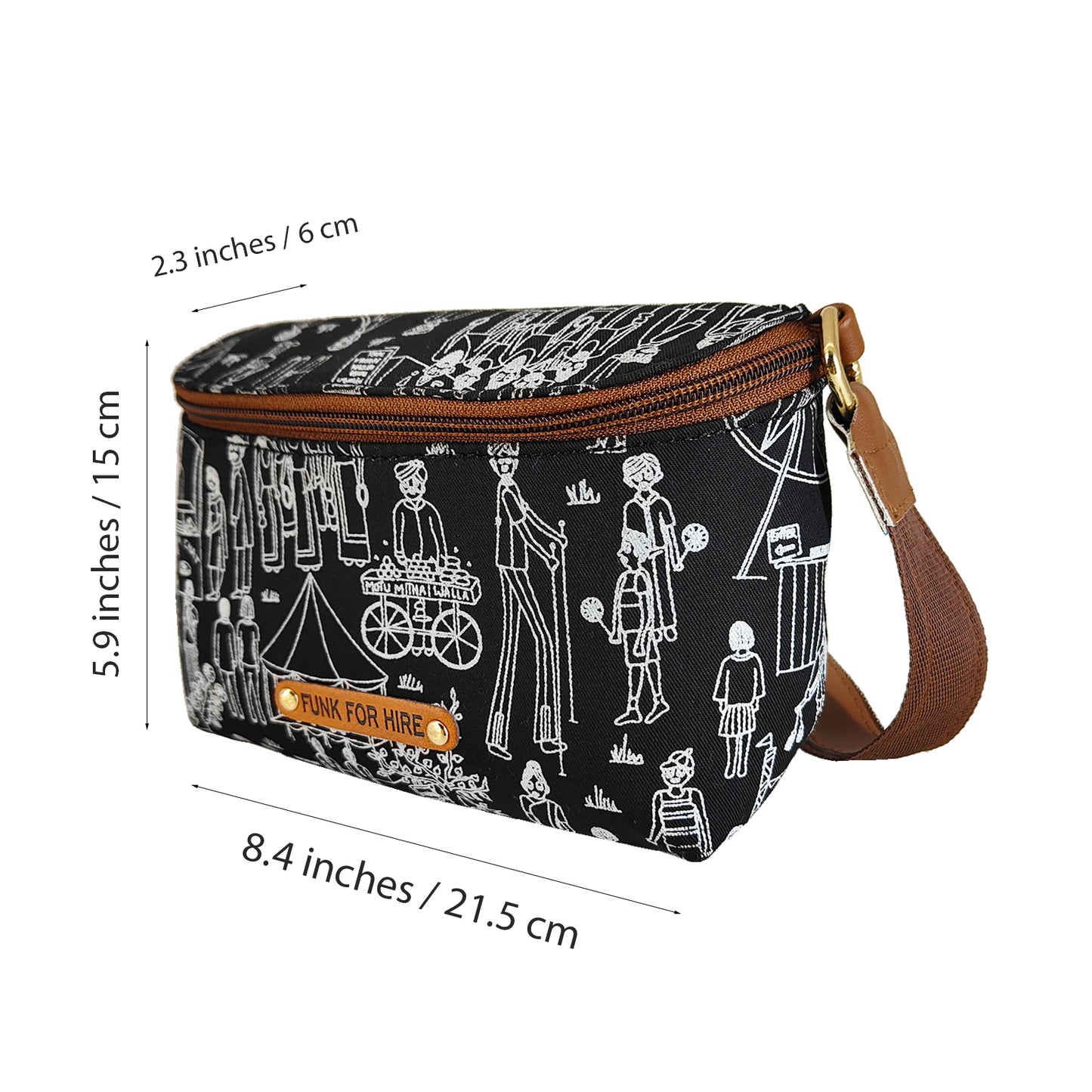 Mela  Printed  Fanny Pack  Black