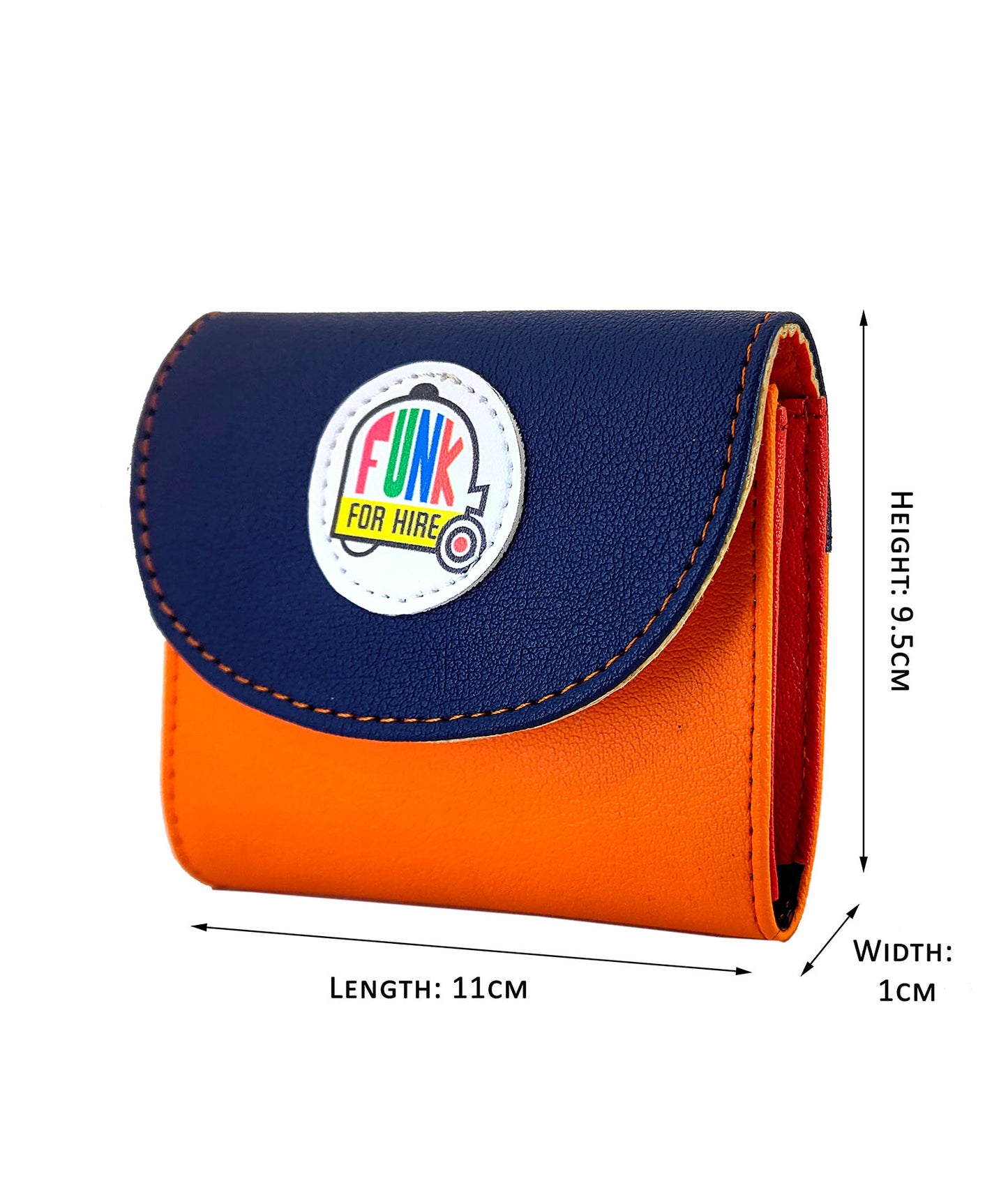 Navy Blue and Orange Flap Pocket Wallet